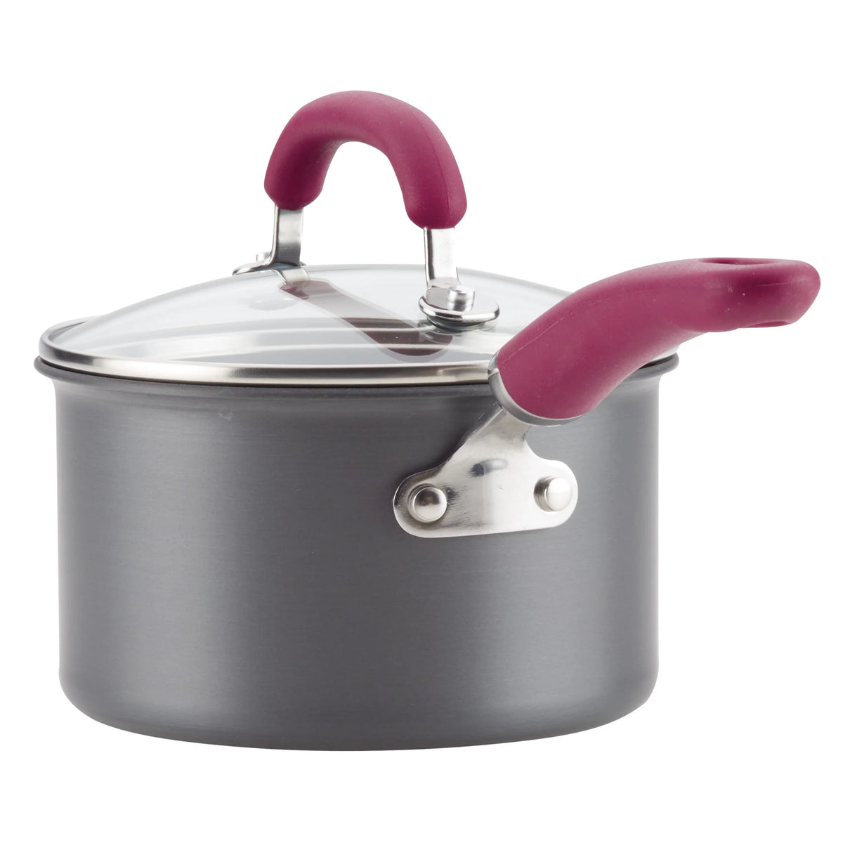 11 Piece Nonstick Pots and Pans Set, Burgundy Handles R252