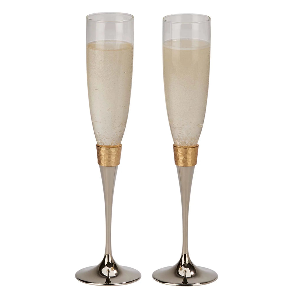 10.5 in. Hammered Flutes - Pair - Gold V838