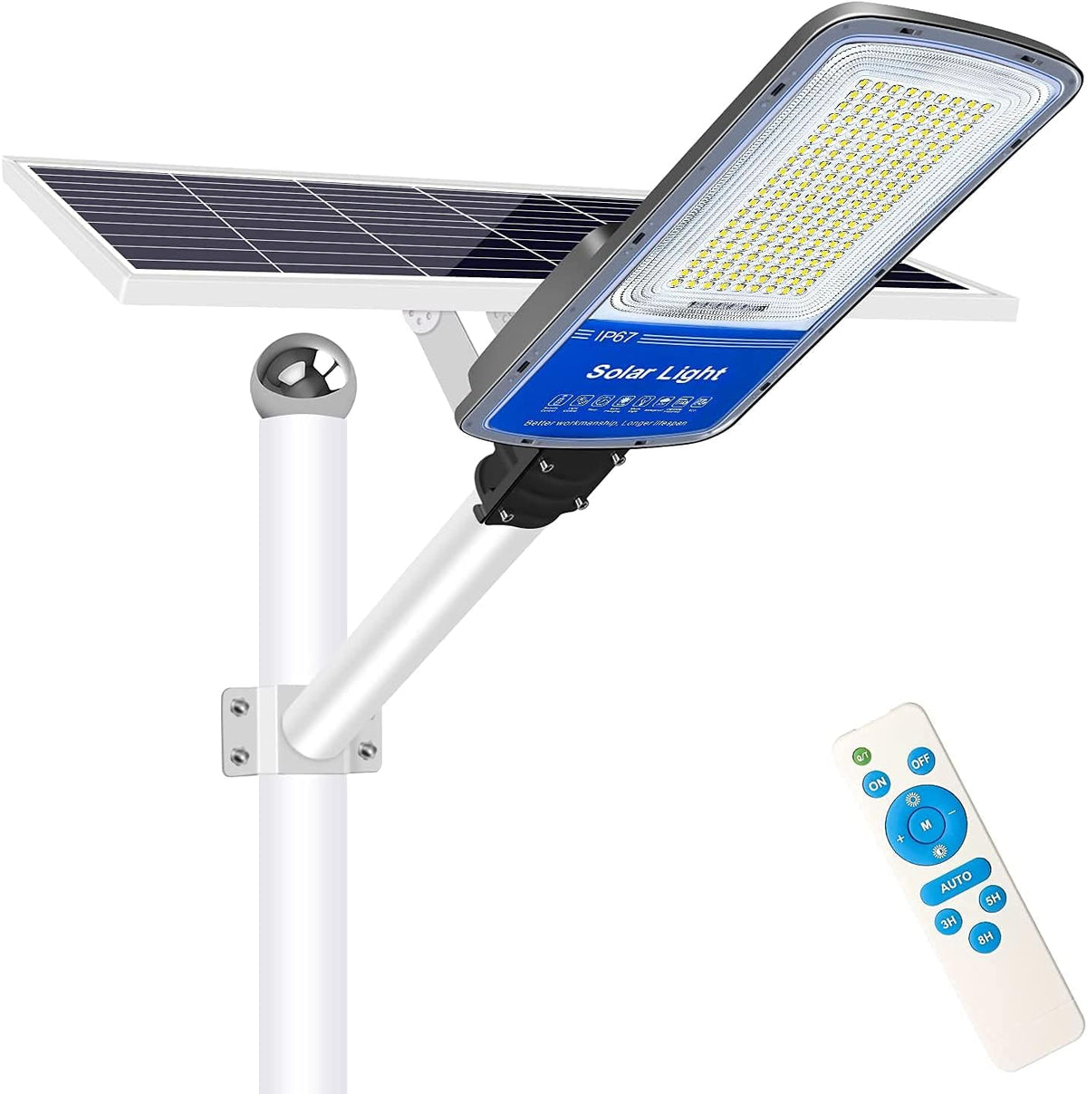 LED Solar Street Light 360W with Remote Control Dusk to Dawn Flood Light F391