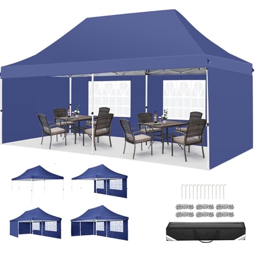 10x20 Pop Up Canopy Tent with 6 Sidewalls White O984