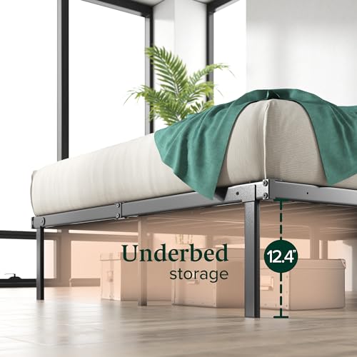 14 Inch Black Metal Platform Bed Frame, Twin W457954