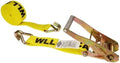 Yellow 2 Inch x 27 Foot Ratchet Straps with Double J Hooks 10 Pack O36512