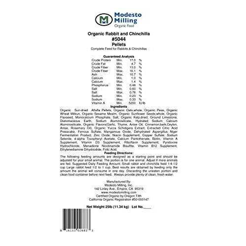 Organic Rabbit & Chinchilla Pellets 25 lbs G6699