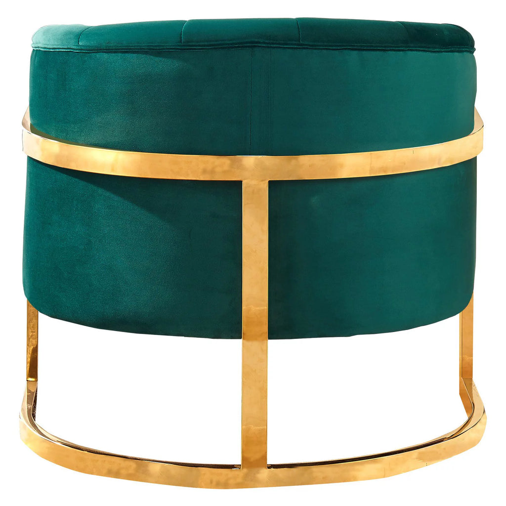 Green Velvet Accent Chair with Stainless Steel Base S611296