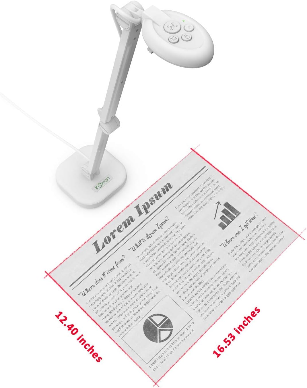 13 MP USB Document Camera with Auto Focus and LED Light R44103