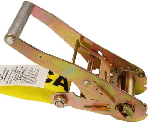 Yellow 2 Inch x 27 Foot Ratchet Straps with Double J Hooks 10 Pack O36512