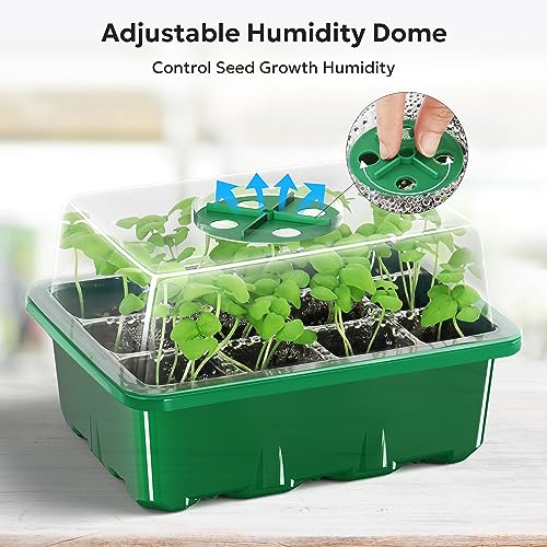 10 Packs Seed Starter Tray with Humidity Dome (120 Cells Total) E9389