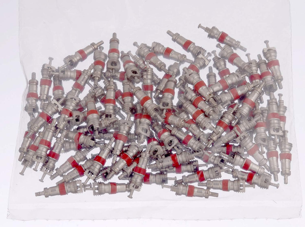 500 Pack Nickel Plated Red Valve Cores T851585