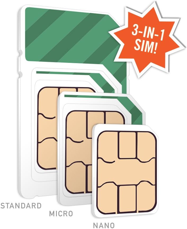 12GB 5G • 4G LTE Data Unlimited Talk & Text 3 Months 3-in-1 GSM SIM Card F603801