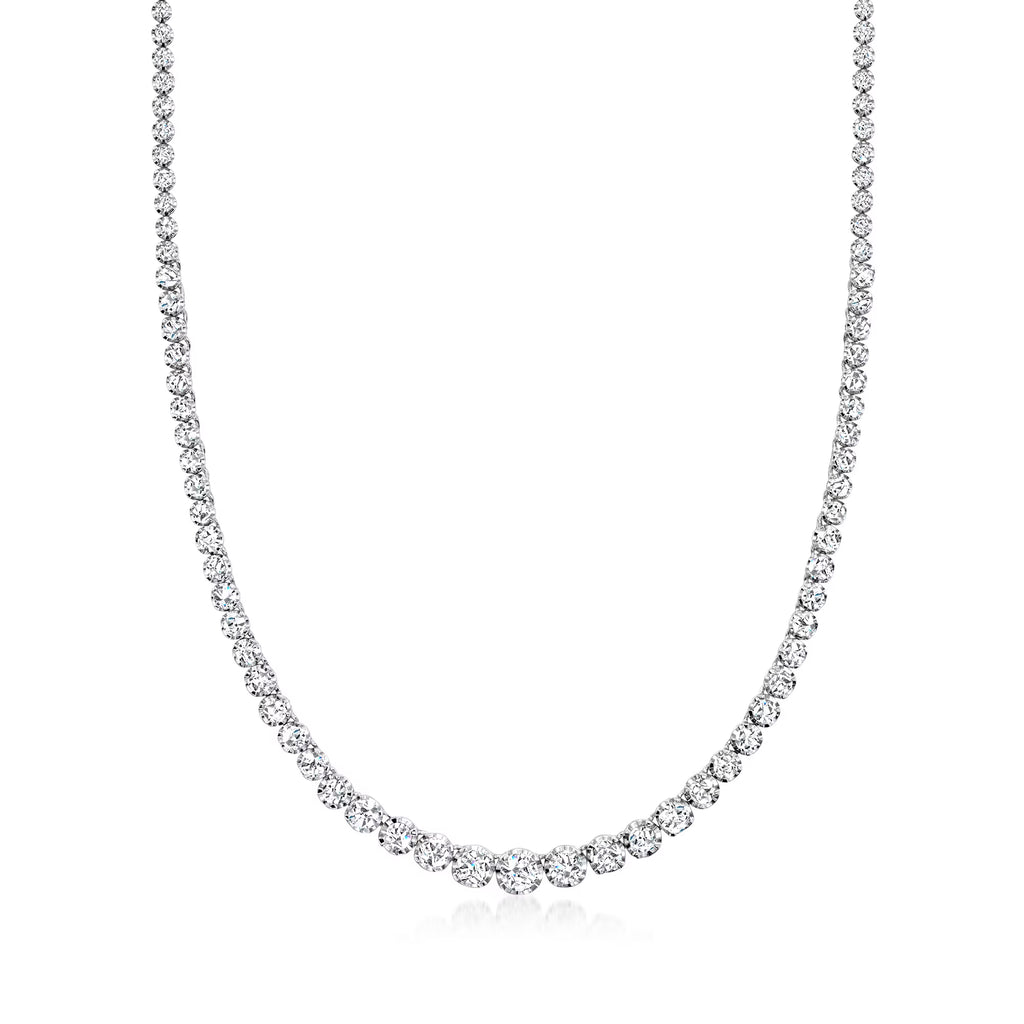 Diamond Graduated Tennis Necklace in 14kt White Gold D7720