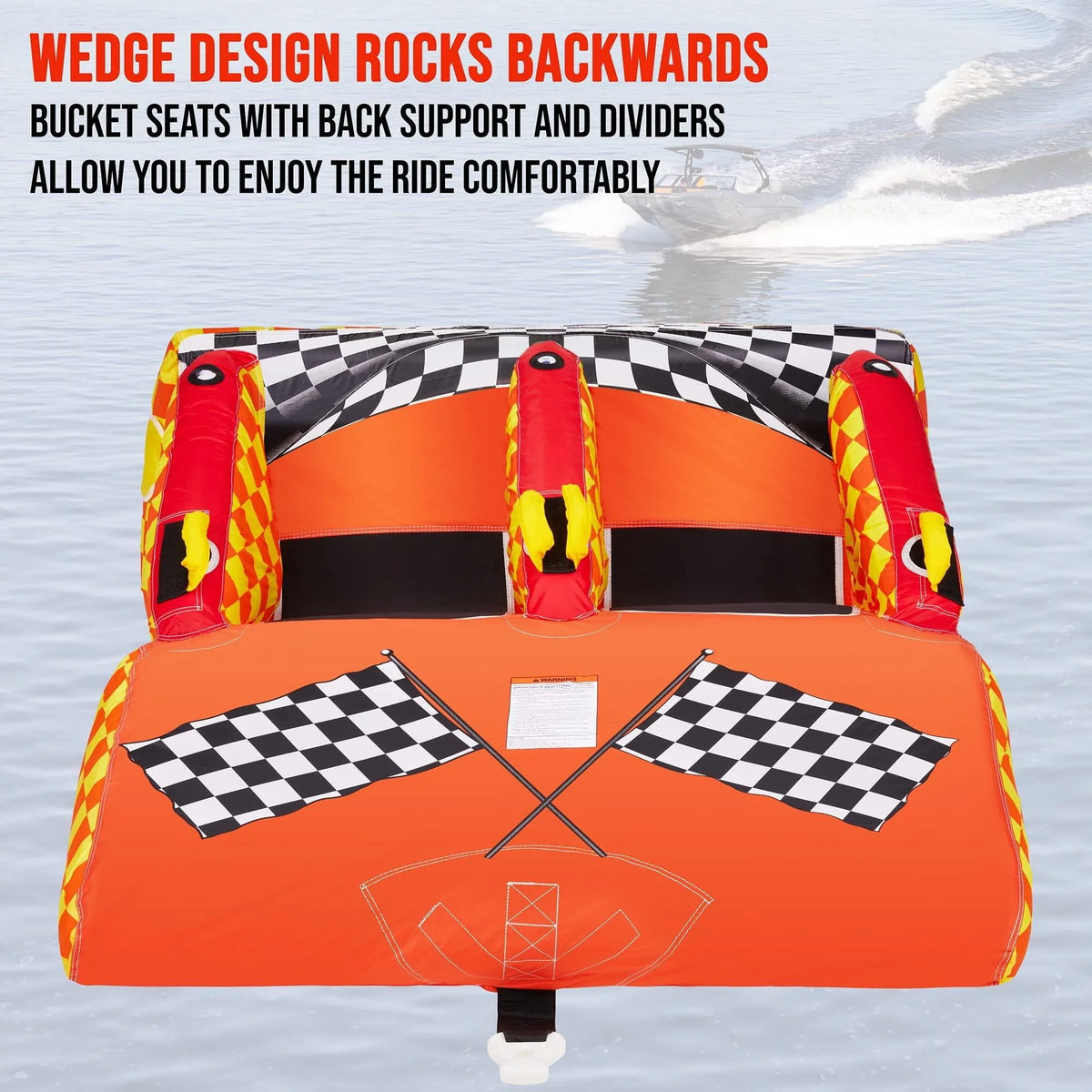 1-2 Person Towable Water Tube with Cushion Seats U7045