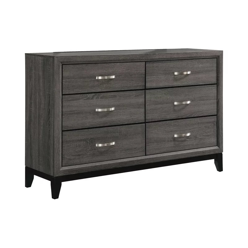 5-piece Full Panel Bedroom Set Grey Oak J718