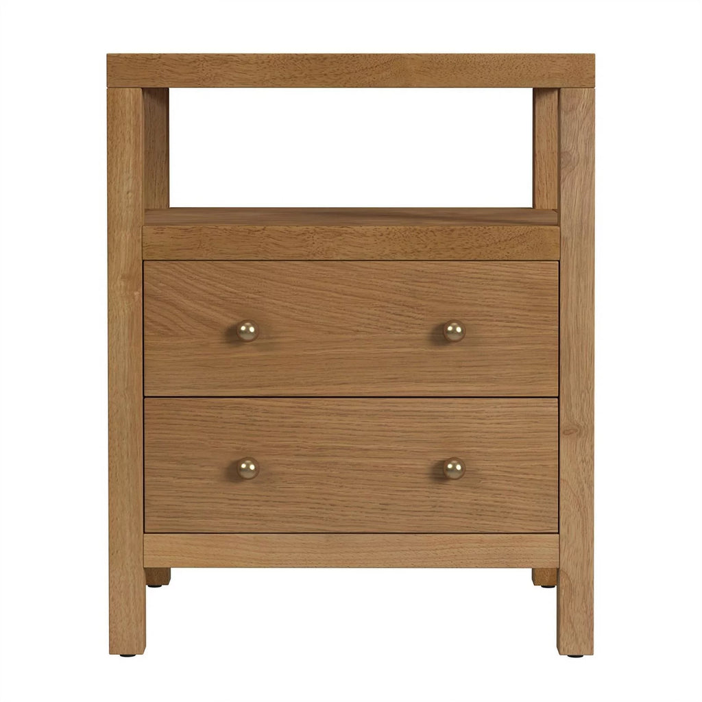 2 Drawer Wood Nightstand O230122