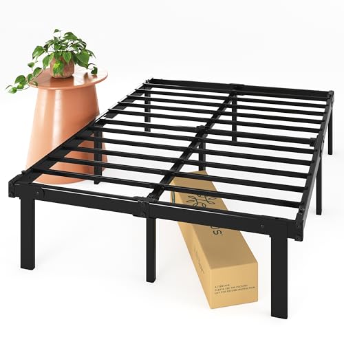 14 Inch Black Metal Platform Bed Frame, Twin W457954