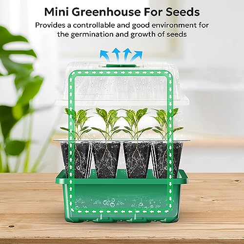 10 Packs Seed Starter Tray with Humidity Dome (120 Cells Total) E9389