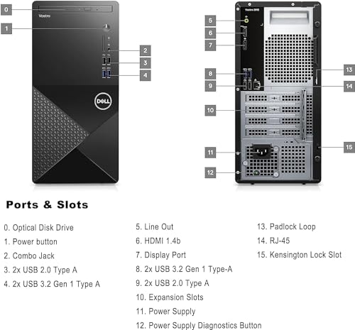 12th Gen Intel Core i3-12100 16GB RAM 256GB SSD + 1TB HDD WiFi 6 DVD-RW HDMI Display Port Windows 11 Pro Desktop Computer T5907
