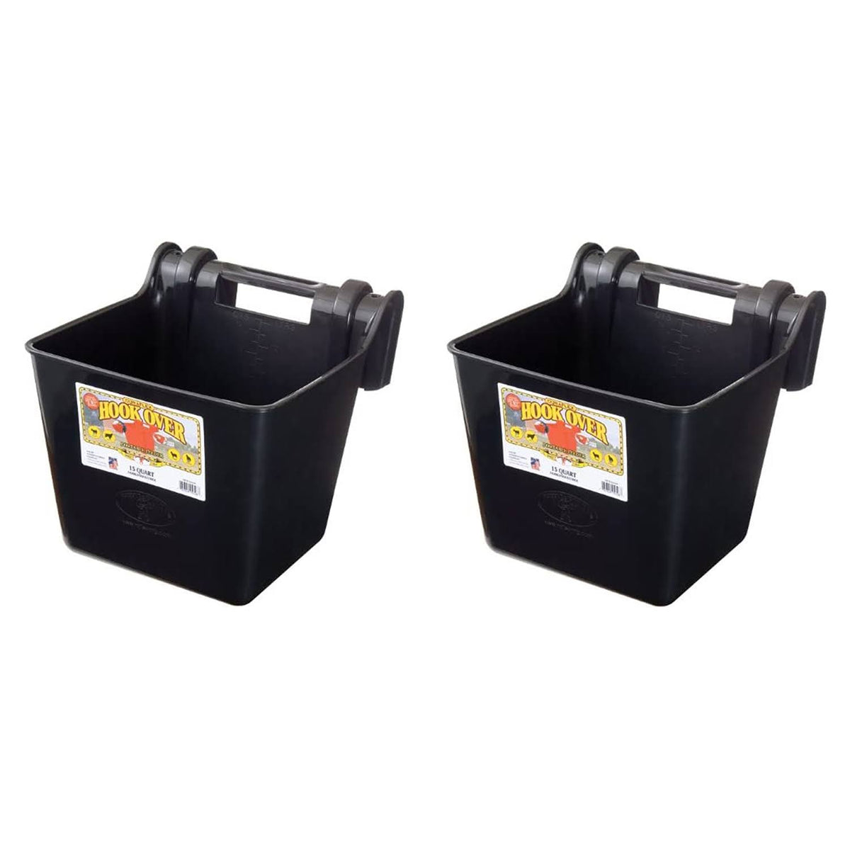15 qt. Mountable Plastic Hook Feeder, Black (2 Pack) I5472