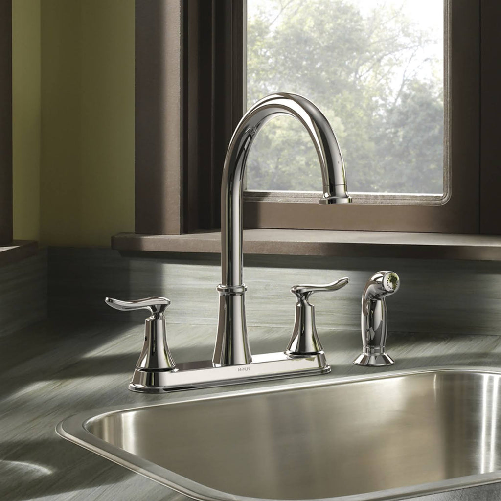 Chrome High-Arc Kitchen Faucet with Side Spray V5302
