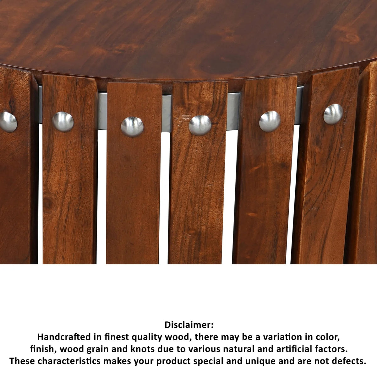 15 Inch Round Acacia Wood Side End Table L4140