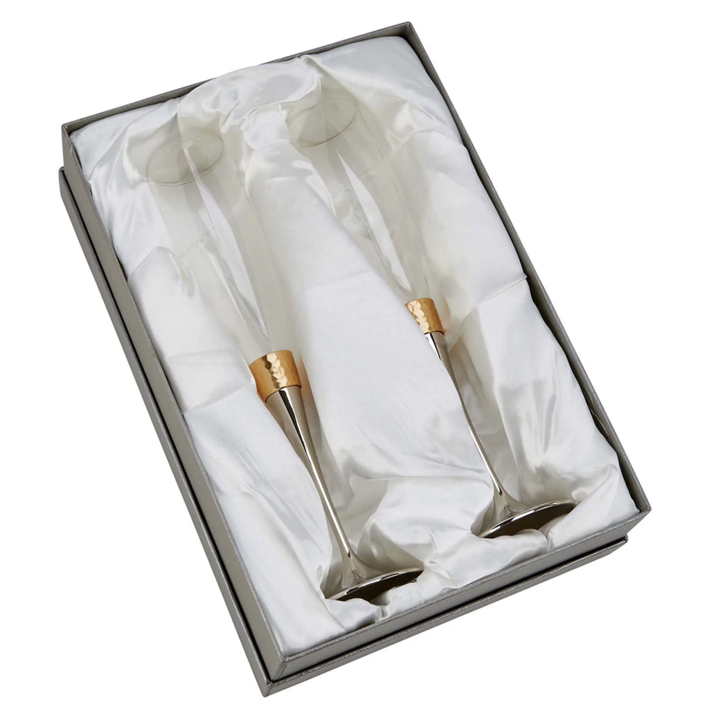 10.5 in. Hammered Flutes - Pair - Gold V838