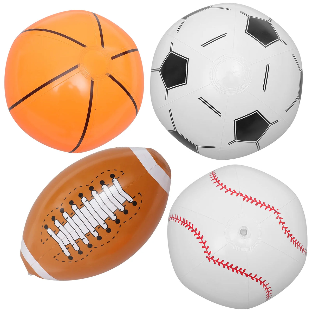 12 Pcs Inflatable Beach Ball Baseball Balls D8383