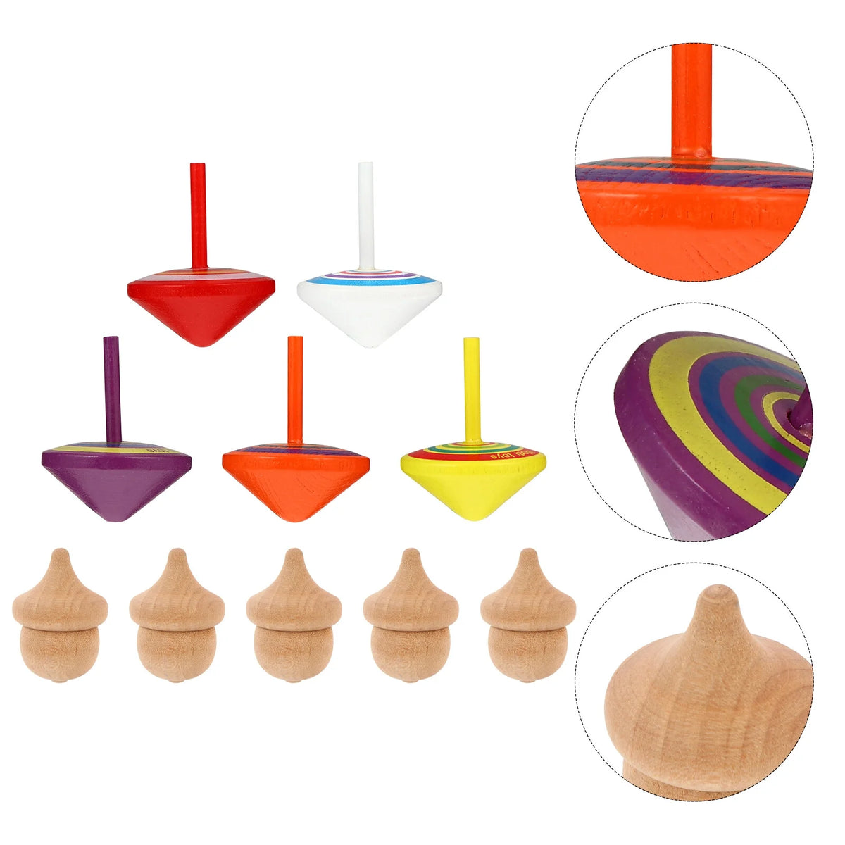 10pcs Wooden Tops Toy L887511