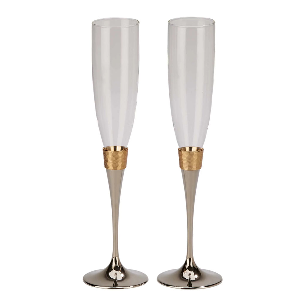 10.5 in. Hammered Flutes - Pair - Gold V838