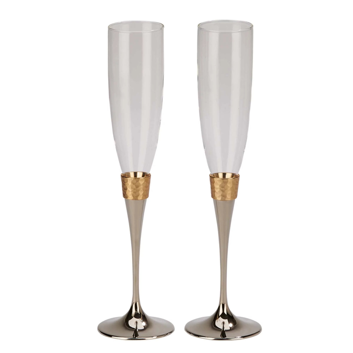 10.5 in. Hammered Flutes - Pair - Gold V838