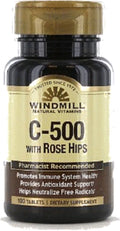 Vitamin C-500 Tablets Rose Hips 100 Tablets Pack of 2 Q157