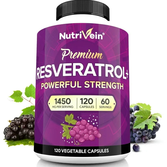 Resveratrol 1450mg Antioxidant Supplement 120 Capsules N742758