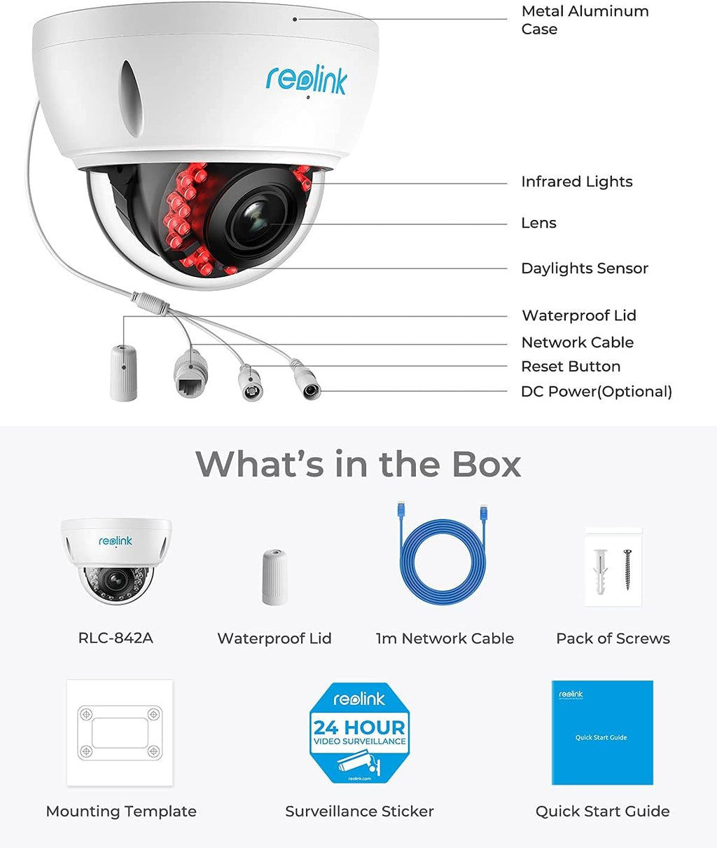 4K PoE Security Camera with 5X Optical Zoom N862535