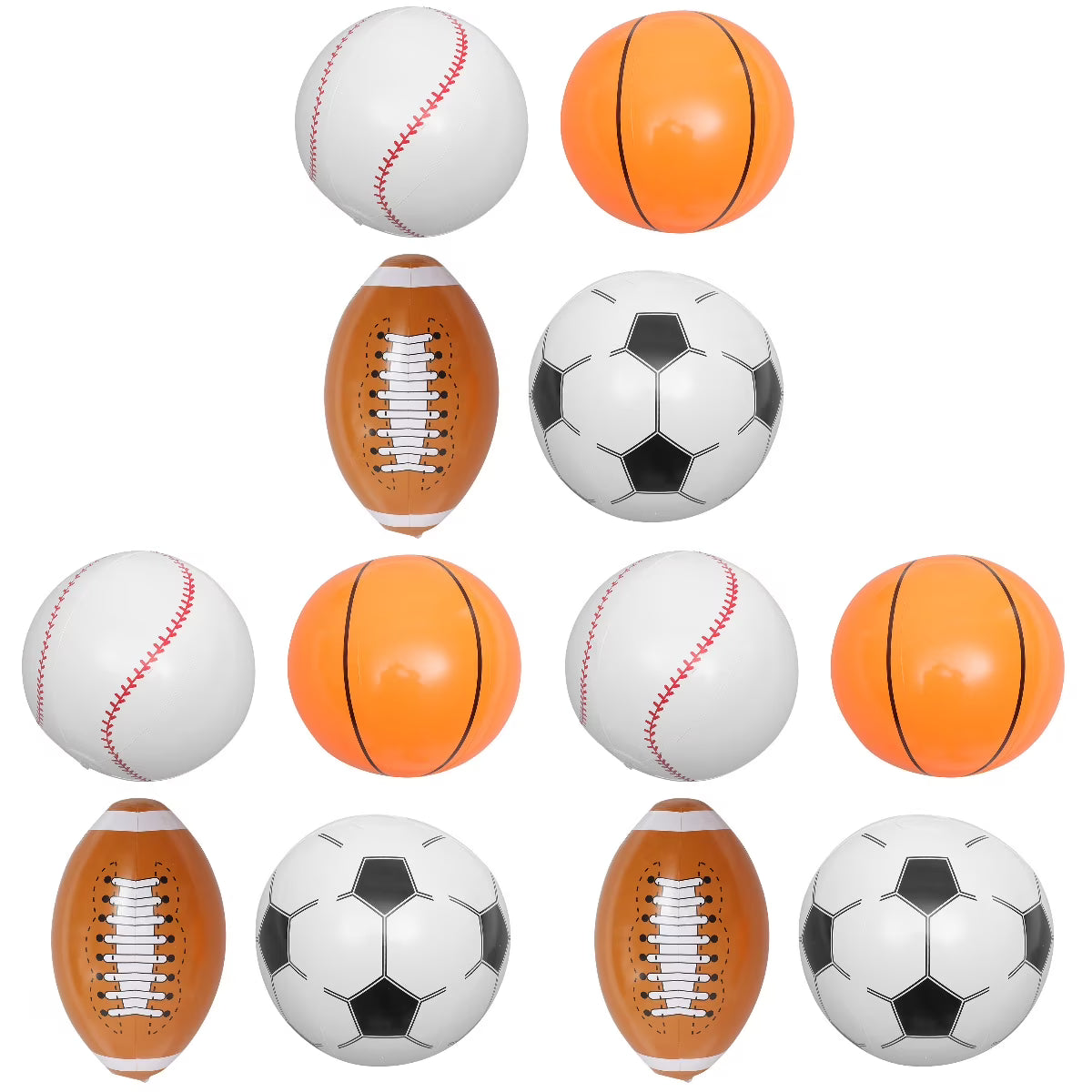 12 Pcs Inflatable Beach Ball Baseball Balls D8383