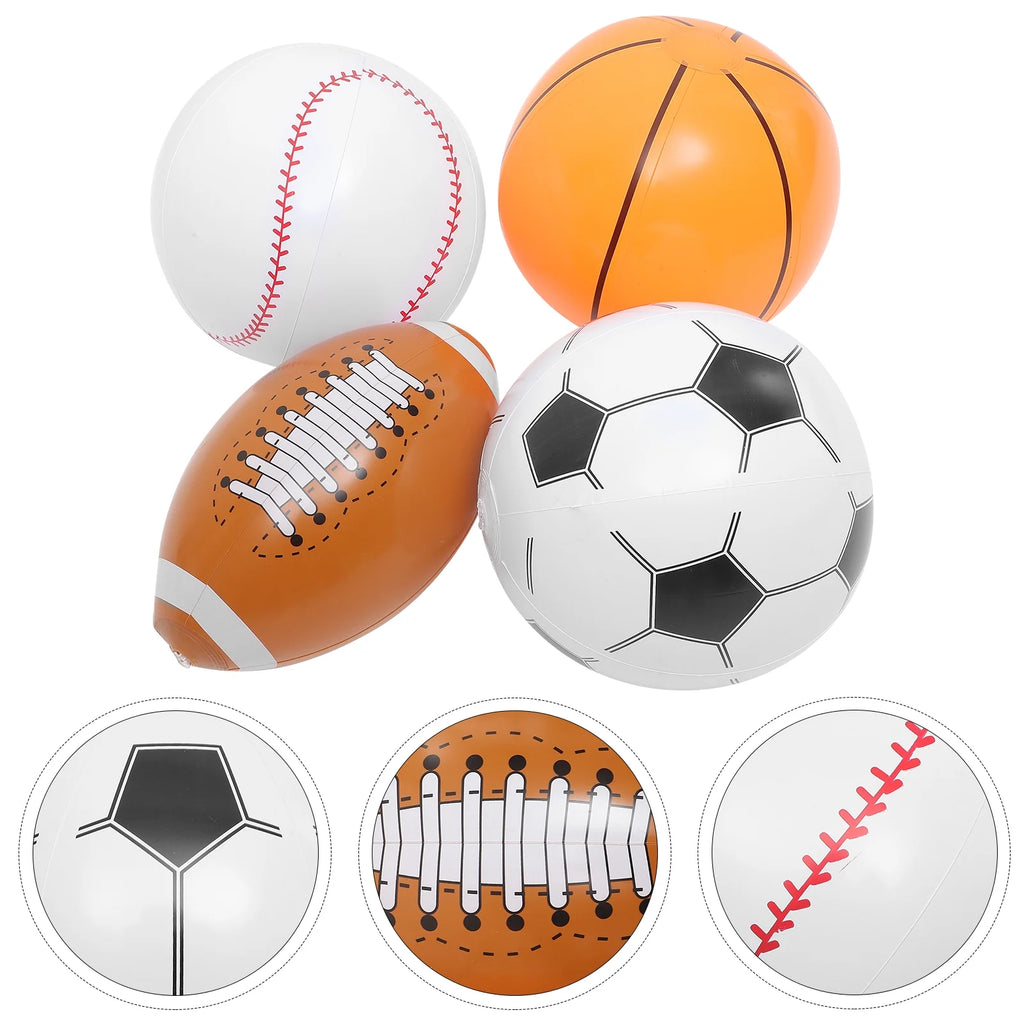 12 Pcs Inflatable Beach Ball Baseball Balls D8383