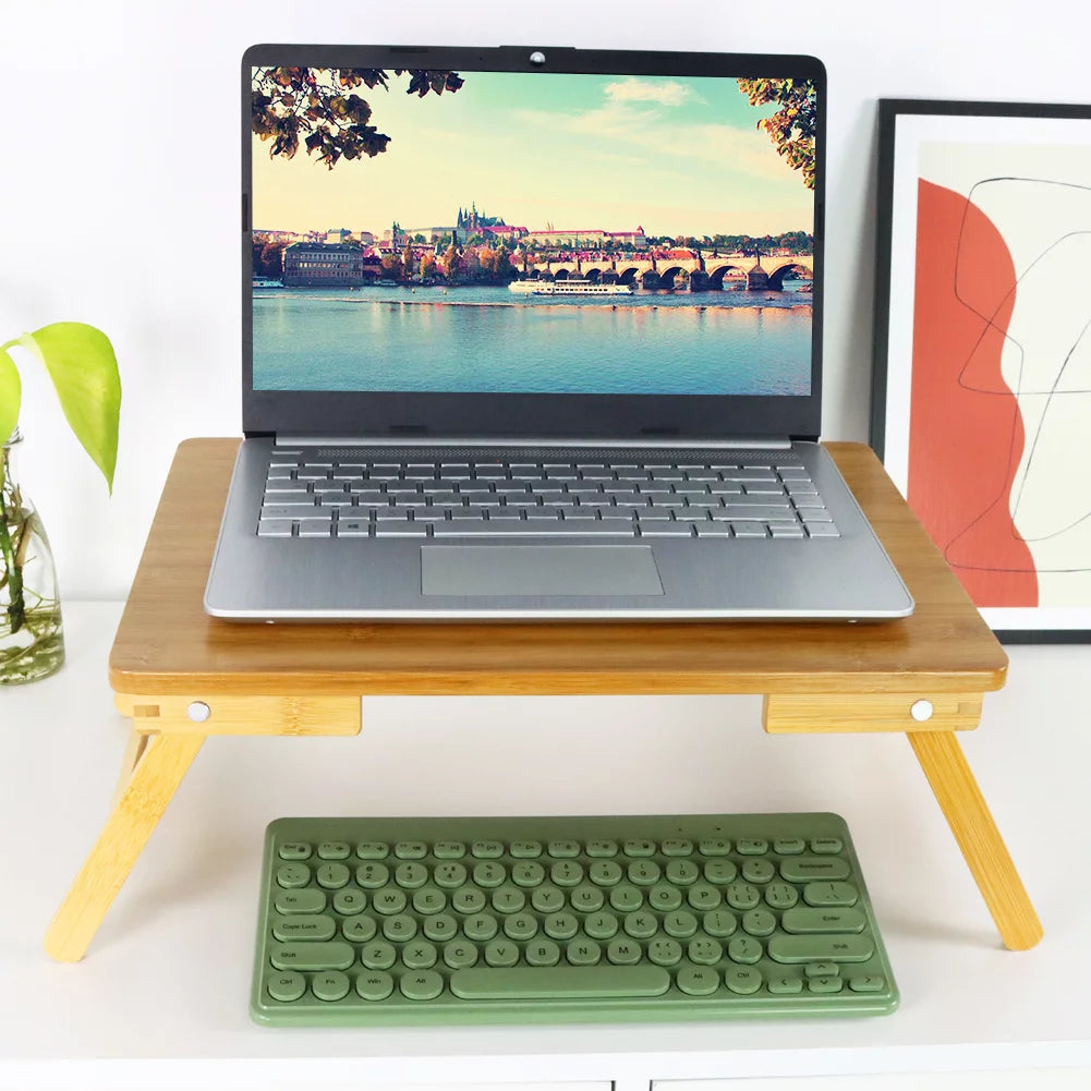 100% Bamboo Laptop Desk with Folding Legs S602784