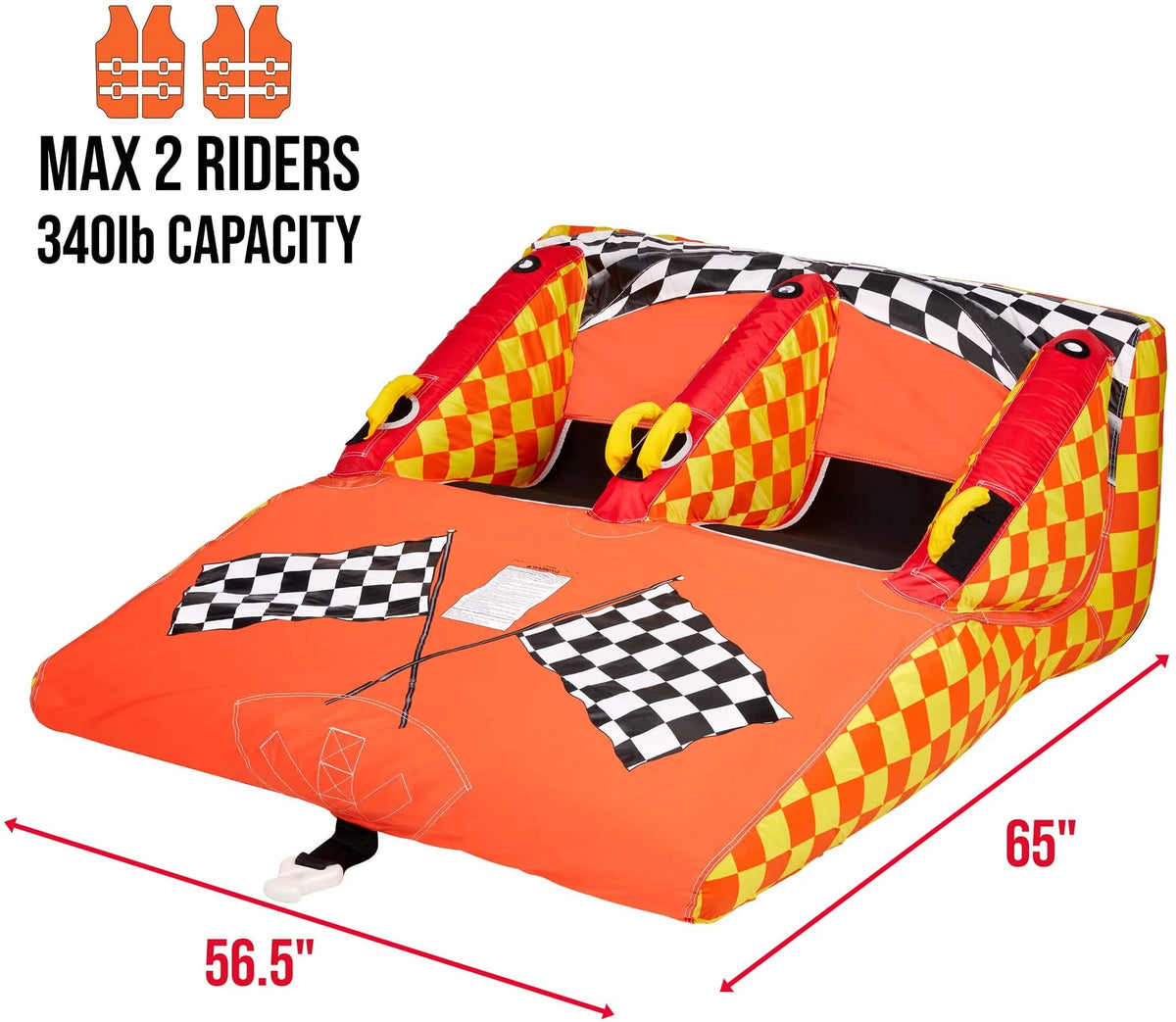 1-2 Person Towable Water Tube with Cushion Seats U7045