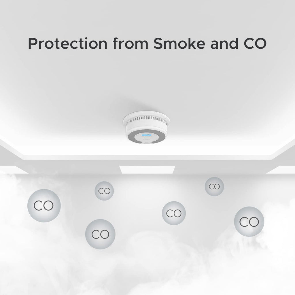 10-Year Battery Smoke Carbon Monoxide Alarm Detector with Large LCD Display H8462