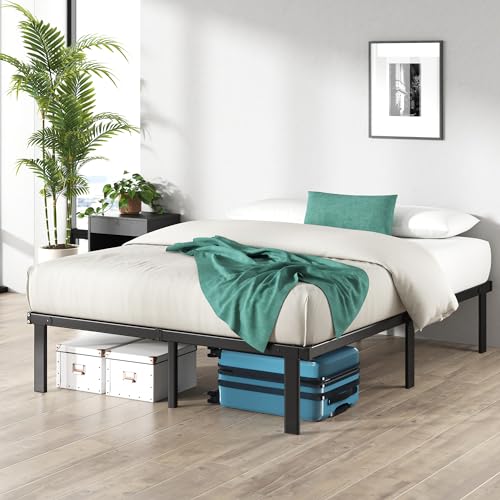 14 Inch Black Metal Platform Bed Frame, Twin W457954