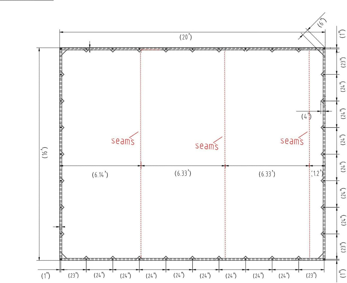 16' x 20' Green Canvas Tarp 12oz Water Resistant Z847742