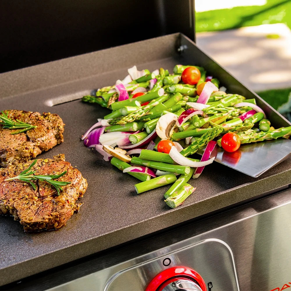 1-Burner Propane Gas Tabletop Grill with Hot Rolled Steel Griddle Top K547