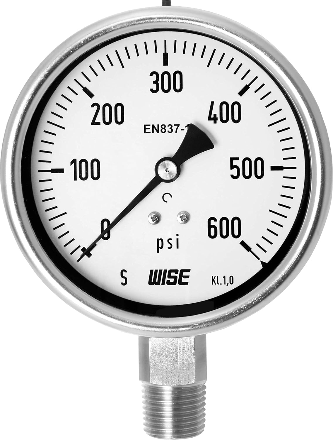 100mm 4" Dial 0~10000psi Full Stainless Steel Internals Pressure Gauge Pack of 2 V281