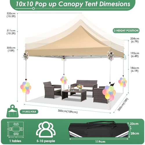 10x20 Pop Up Canopy Tent with 6 Sidewalls White O984