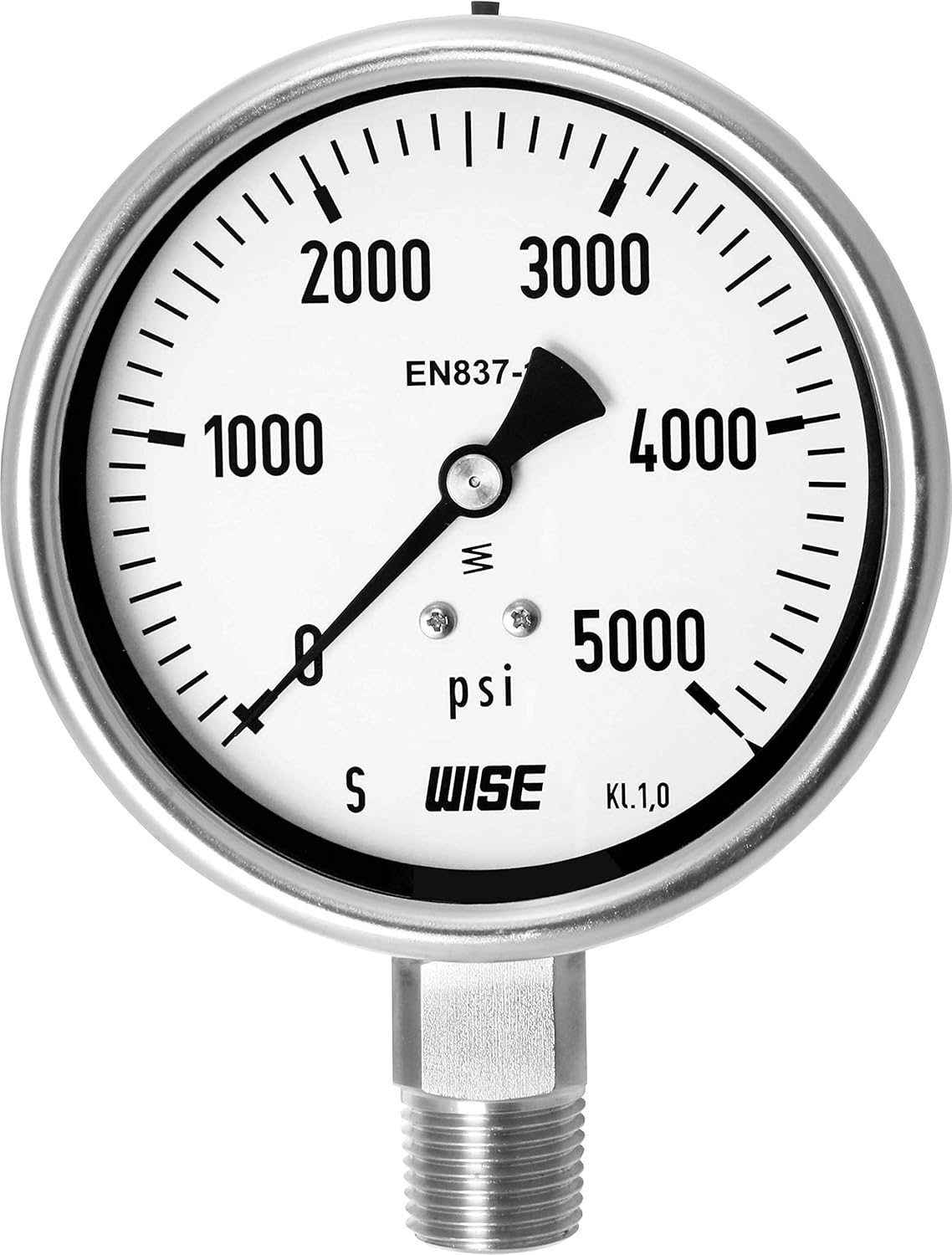 100mm 4" Dial 0~10000psi Full Stainless Steel Internals Pressure Gauge Pack of 2 V281