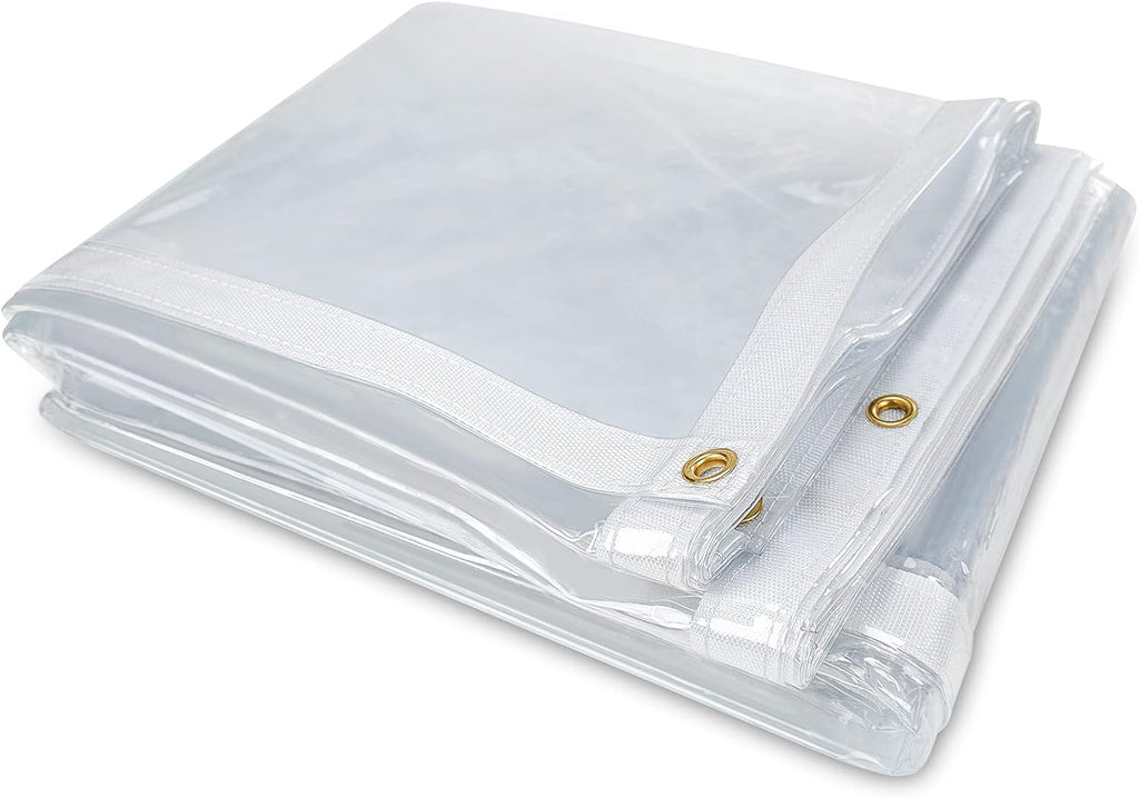 10 x 10FT Clear Waterproof Vinyl Tarp with Grommets V721423