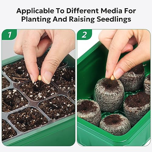 10 Packs Seed Starter Tray with Humidity Dome (120 Cells Total) E9389