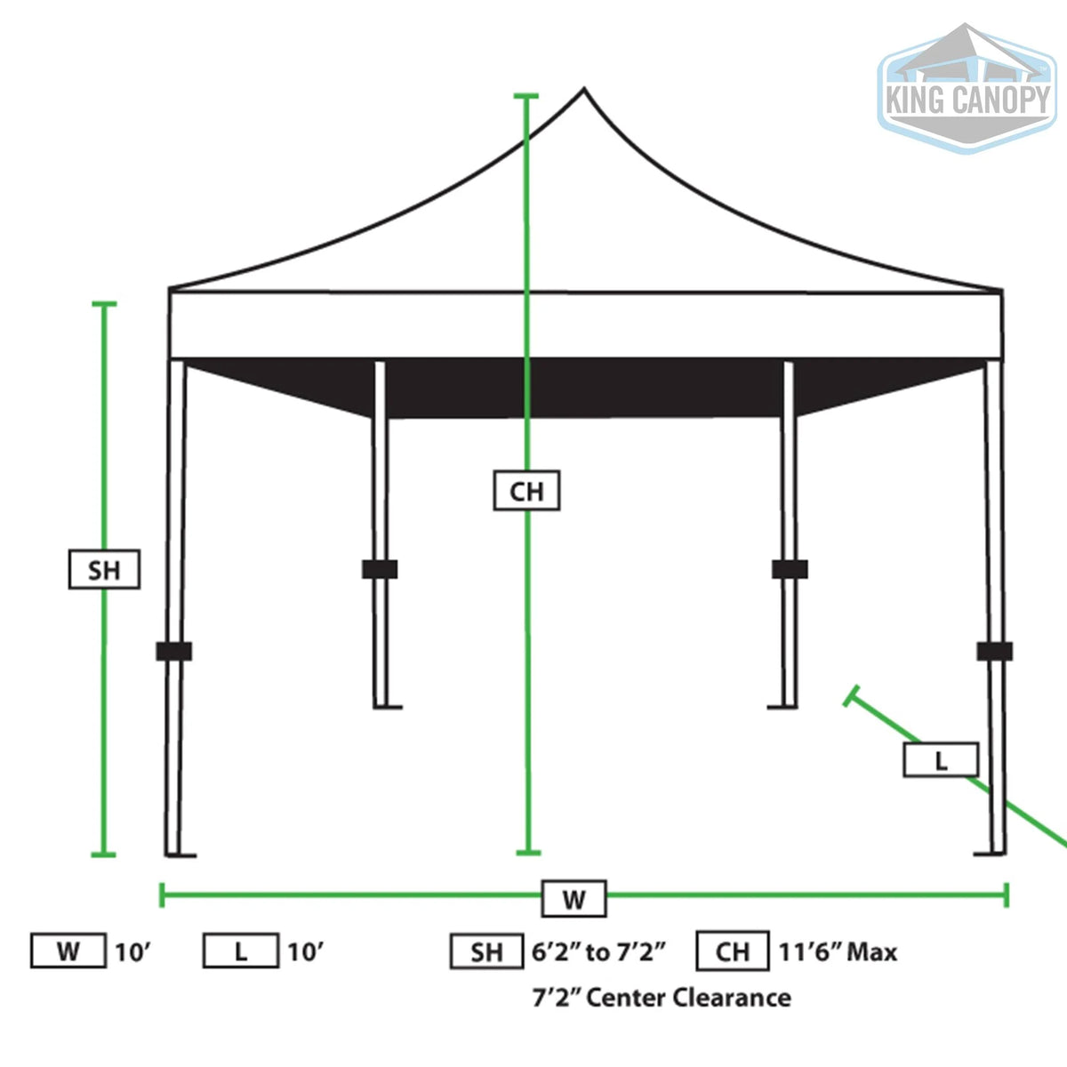 10x10 Instant Pop Up Canopy Tent with Black Cover N555