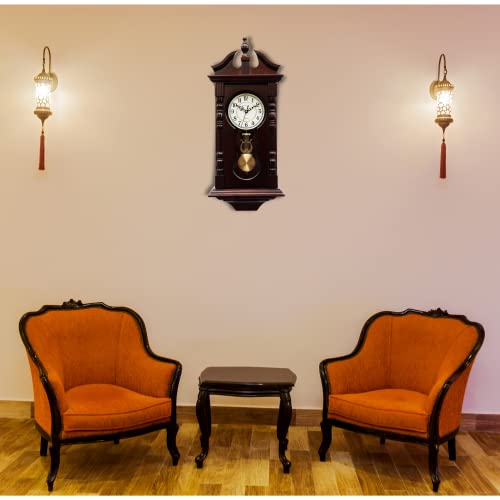 Traditional Wood Wall Pendulum Clock with Westminster Chime S369051
