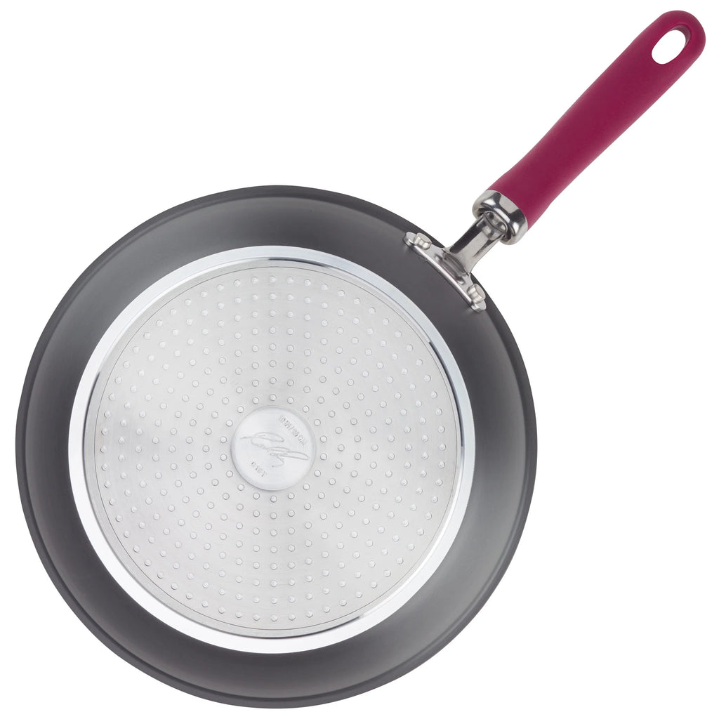 11 Piece Nonstick Pots and Pans Set, Burgundy Handles R252