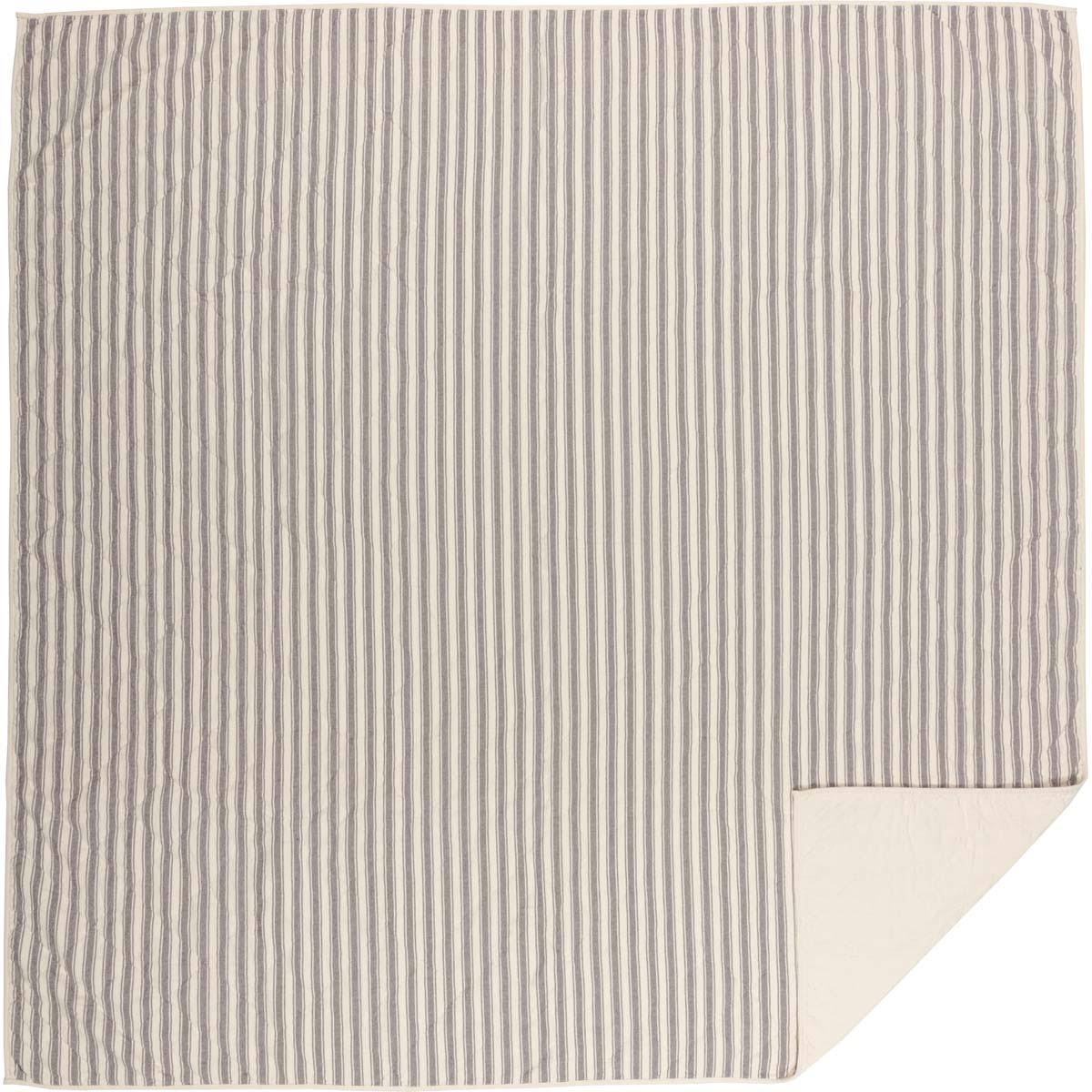 King Gray Ticking Stripe Quilt G84754