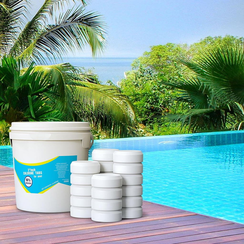 11 lb 3 inch Chlorine Tablets, 90% Available Chlorine, 11-Pound Bucket T63358