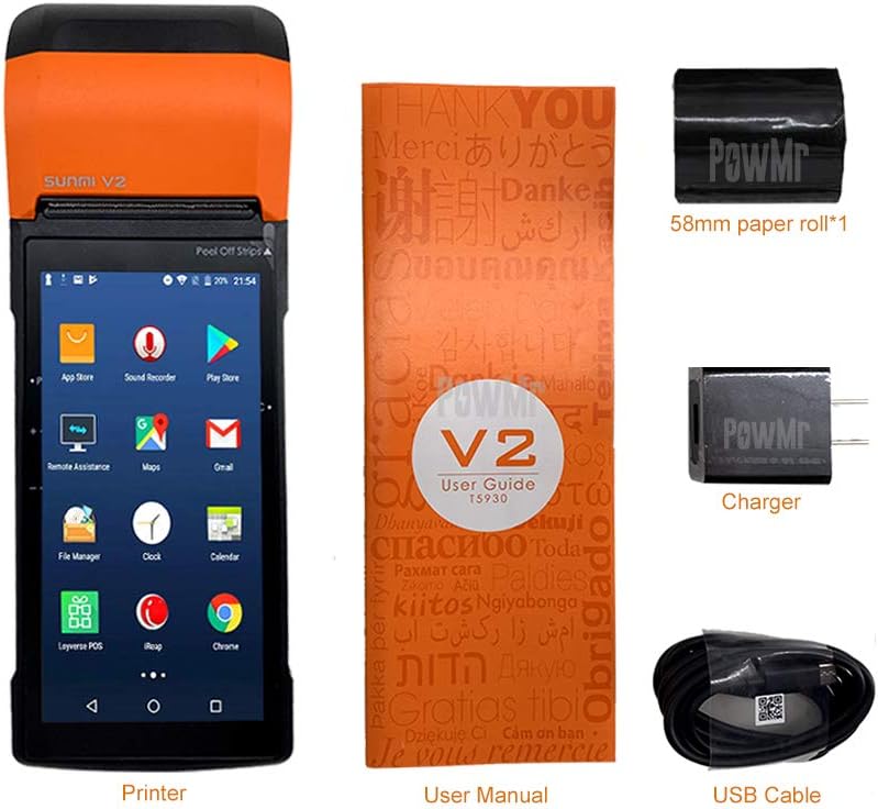 58mm Thermal POS Receipt Printer with Android 7.1 OS 5.45 Touch Screen Q714668